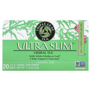 Ultra Slim, травяной чай, с листьями белой шелковицы, без кофеина, 20 чайных пакетиков, 33 г (1,16 унции) — Triple Leaf Tea