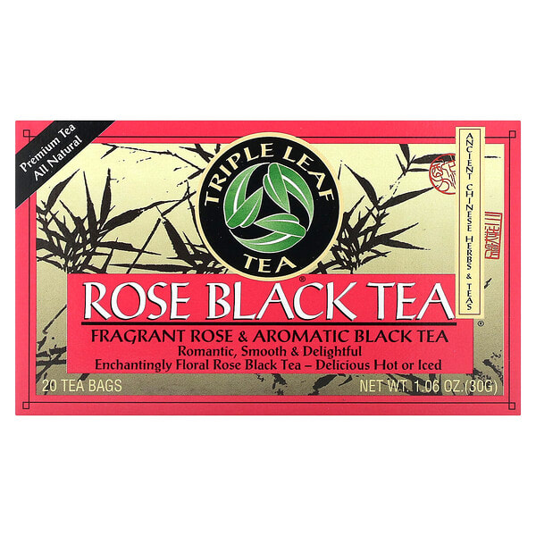 tlt00022_v_14.jpg черный чай с розой, 20 чайных пакетиков, 30 г (1,06 унции) — Triple Leaf Tea