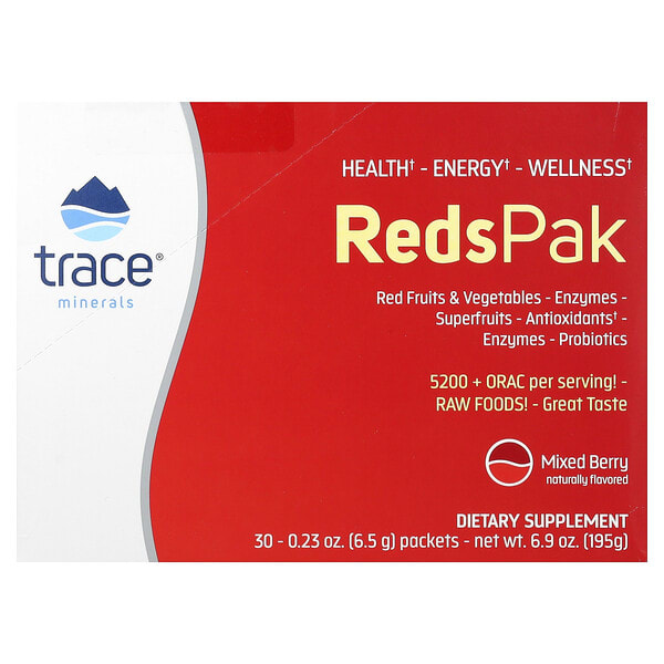 tmr00179_v_23.jpg Reds Pak, ягодное ассорти, 30 пакетиков по 6,5 г (0,23 унции) — Trace