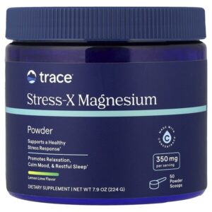 Stress-X, магний в порошке, со вкусом лимона и лайма, 224 г (7,9 унции) — Trace