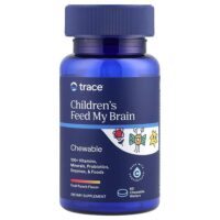 Feed My Brain, для детей, со вкусом фруктового пунша, 60 жевательных вафель — Trace