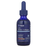 Ionic Biotin + Collagen, клубника и манго, 75000 мкг, 59 мл (2 жидк. унц.) — Trace