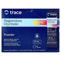 Порошок глицината магния, ягодный лимонад, 30 пакетиков по 3 г (0,11 унции) — Trace