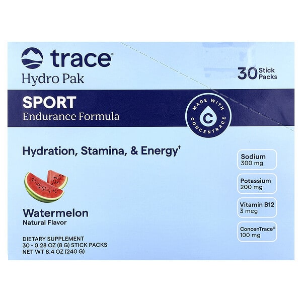 tmr00947_v_44.jpg Hydro Pak Sport, Watermelon, 30 Stick Packs, 0.28 oz (8 g) Each — Trace