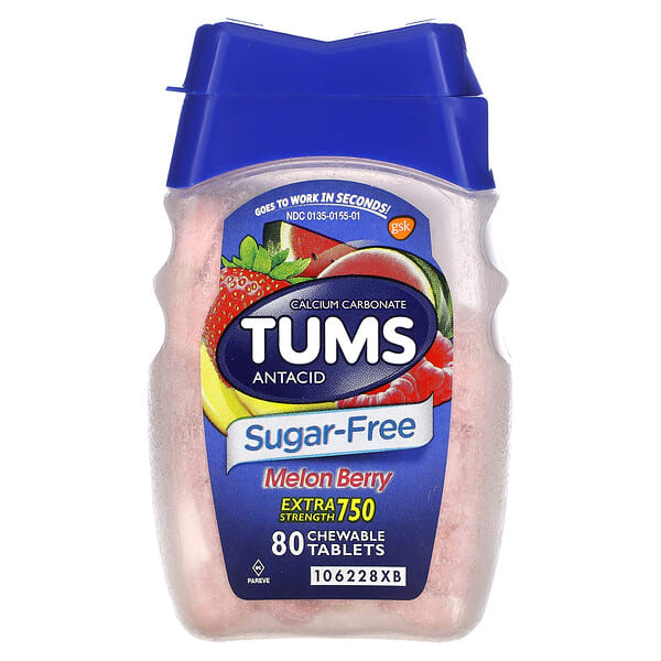tms38872_v_10.jpg антацид, дыня и ягоды, 750 мг, 80 жевательных таблеток — Tums