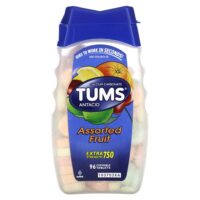 антацид, фруктовое ассорти, 96 жевательных таблеток (750 мг в 1 таблетке) — Tums