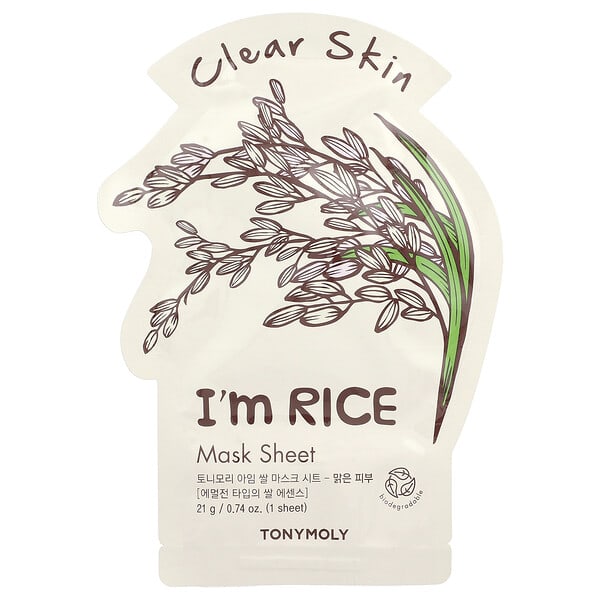 tmy02282_v_10.jpg I'm Rice, тканевая маска для чистой кожи, 1 шт., 21 г (0,74 унции) — TonyMoly