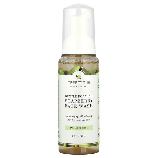 tob48245_v_95.jpg Нежная пенка для умывания Soapberry, для сухой, чувствительной кожи, без запаха, 120 мл (4 жидк. Унции) — Tree To Tub