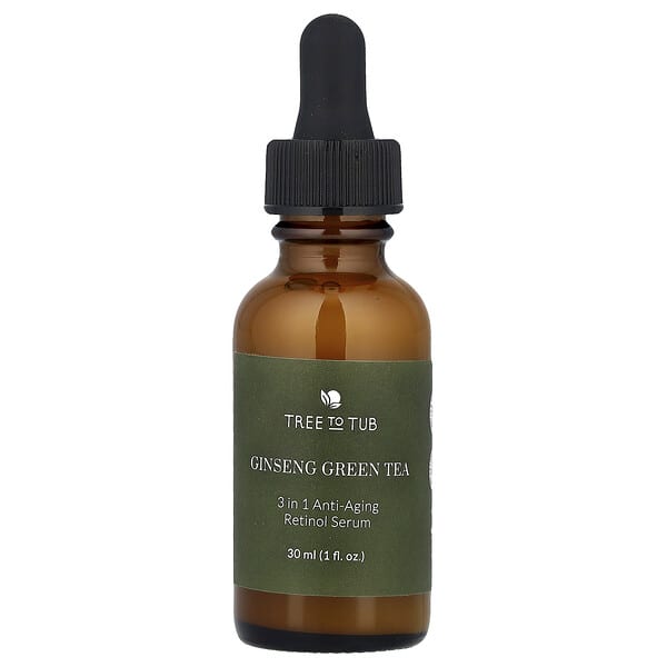 tob93401_v_98.jpg Ginseng Green Tea, антивозрастная сыворотка с ретинолом 3 в 1, 30 мл (1 жидк. Унция) — Tree To Tub
