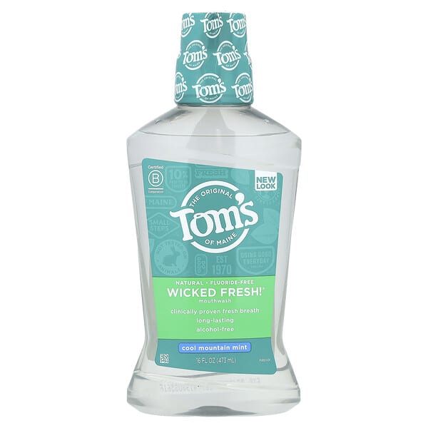 tom46016_v_21.jpg Wicked Fresh®, жидкость для полоскания рта, без спирта, прохладная горная мята, 473 мл (16 жидк. унц.) — Tom's of Maine