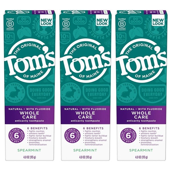 tom96763_v_1.jpg Whole Care Anticavity Toothpaste Spearmint, 4 oz Each / 3 Pack — Tom's of Maine