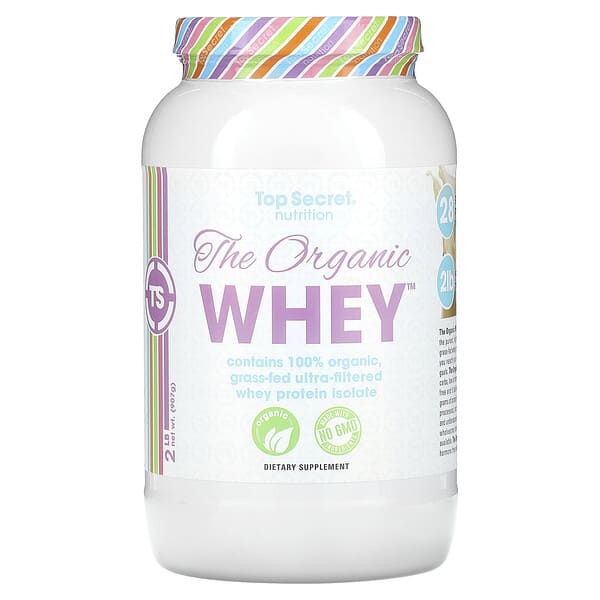 tos02379_v_8.jpg The Organic Whey, ванильный молочный коктейль, 907 г (2 фунта) — Top Secret Nutrition