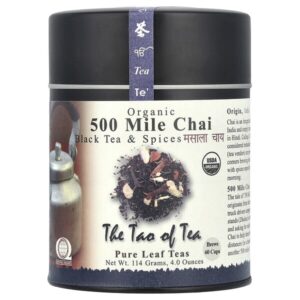 органический черный чай со специями, 500 Mile Chai, 114 г (4 унции) — The Tao of Tea