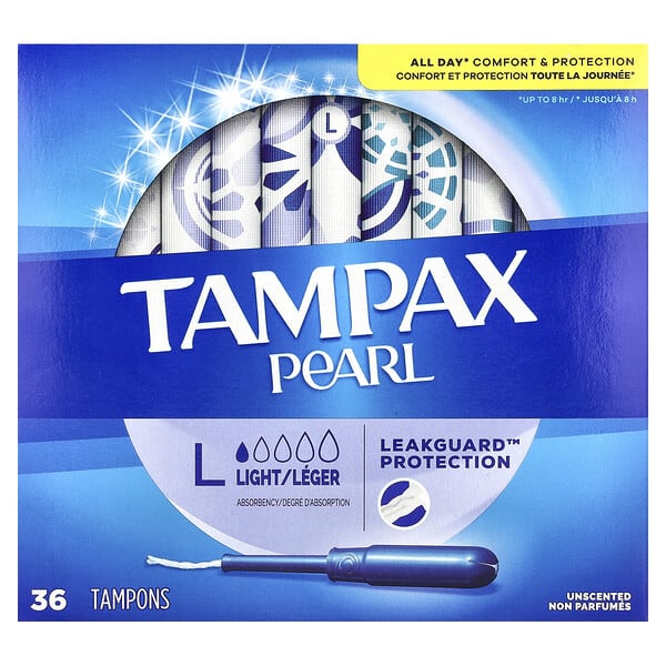 tpx00915_v_50.jpg Tampax, Жемчужный, легкий, без запаха`` 36 тампонов