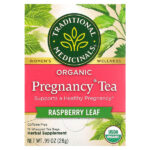 органический чай Pregnancy®, листья малины, без кофеина, 16 чайных пакетиков, 28 г (0,99 унции) — Traditional Medicinals