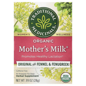 Organic Mother's Milk®, оригинальный продукт с фенхелем и пажитником, без кофеина, 16 чайных пакетиков, 28 г (0,99 унции) — Traditional Medicinals