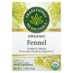 Органический фенхель, без кофеина, 16 чайных пакетиков в упаковке, 1,13 унции (32 г) — Traditional Medicinals