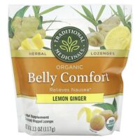 Organic Belly Comfort, лимон и имбирь, 30 леденцов в индивидуальной упаковке — Traditional Medicinals