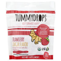 леденцы с органическим имбирем, клубника, 33 пастилки — Tummydrops