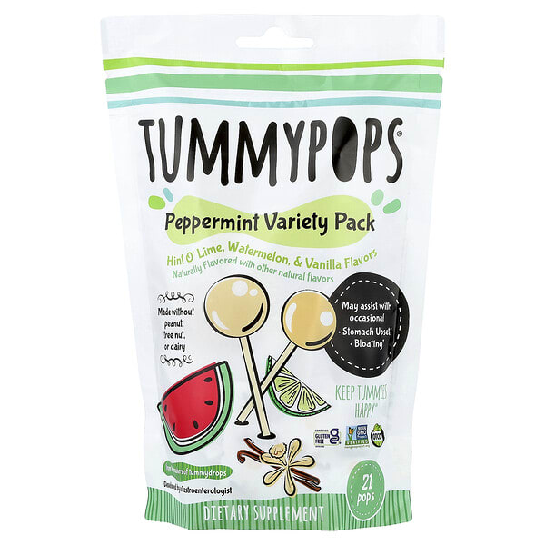 tum00387_v_8.jpg Tummypops®, ассорти с перечной мятой, 21 леденец — Tummydrops