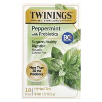 Herbal Tea, перечная мята с пробиотиками, без кофеина, 18 чайных пакетиков, 36 г (1,27 унции) — Twinings