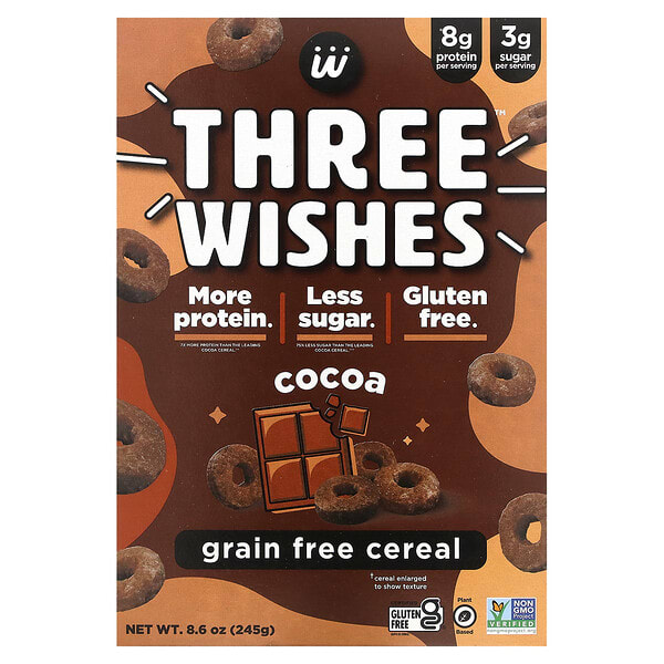 tws15249_v_8.jpg Хлопья без злаков, какао, 245 г (8,6 унции) — Three Wishes