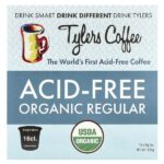 Органический кофе, обычный, без кислоты, 16 капсул (8 г) каждая — Tylers Coffees
