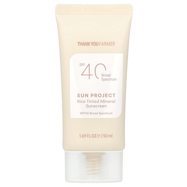 tyf98318_v_19.jpg Sun Project, минеральное солнцезащитное средство с рисовым оттенком, SPF40, 50 мл (1,69 жидк. Унции) — Thank You Farmer