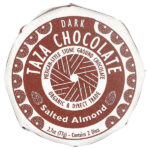 темный шоколад, с соленым миндалем, 2 шт., 77 г (2,7 унции) — Taza Chocolate