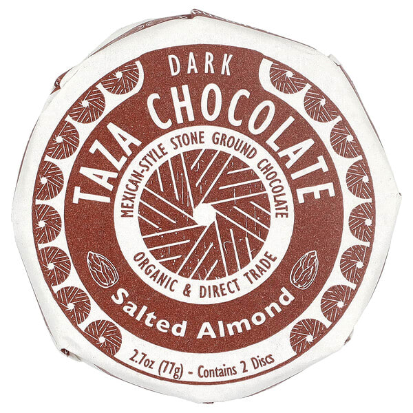 tzc00120_v_8.jpg темный шоколад, с соленым миндалем, 2 шт., 77 г (2,7 унции) — Taza Chocolate