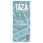 80% темный шоколад, морская соль и миндаль, 70 г (2,5 унции) — Taza Chocolate