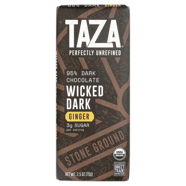 tzc00478_v_2.jpg 95% темный шоколад, шоколад, имбирь, 70 г (2,5 унции) — Taza Chocolate