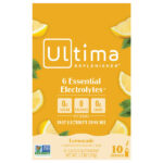 6 Essential Electrolytes, ежедневная смесь для приготовления электролитов, лимонад, 10 пакетиков по 3,7 г (0,13 унции) — Ultima Replenisher