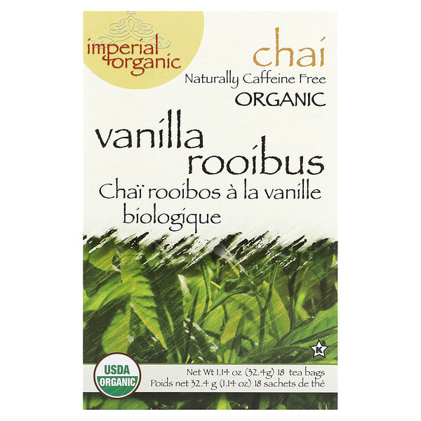 unl00015_v_27.jpg Imperial Organic, чай ройбуш с ванилью, без кофеина, 18 чайных пакетиков, 32,4 г (1,14 унции) — Uncle Lee's Tea