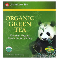 органический зеленый чай, 40 чайных пакетиков, 64 г (2,26 унции) — Uncle Lee's Tea