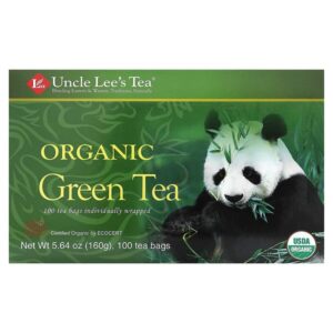органический зеленый чай, 100 чайных пакетиков, 160 г (5,64 унции) — Uncle Lee's Tea