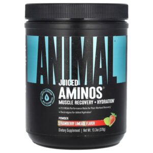 Juiced Aminos, формула для приема во время и после тренировки, клубничный и лаймад, 366 г (12,9 унции) — Animal