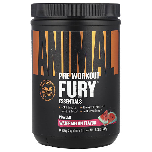 unn03259_v_63.jpg Fury®, Essentials, перед тренировкой, арбуз, 492 г (1,08 фунта) — Animal