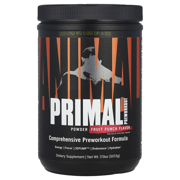 unn03324_v_40.jpg Primal предтренировочный порошок, фруктовый пунш, 507,5 г (17,9 унции) — Animal