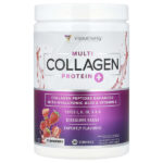 Multi Collagen Protein +, клубника, 279 г (9,8 унции) — Vitauthority