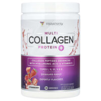 Multi Collagen Protein +, клубника, 279 г (9,8 унции) — Vitauthority