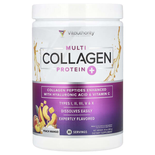 vau00860_v_8.jpg Multi Collagen Protein +, персик и манго, 285 г (10 унций) — Vitauthority