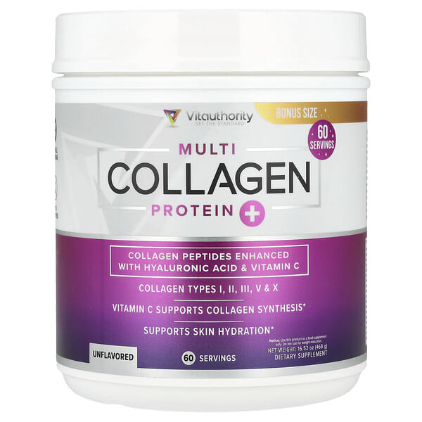 vau44652_v_8.jpg Multi Collagen Protein +, без добавок, 468 г (16,52 унции) — Vitauthority