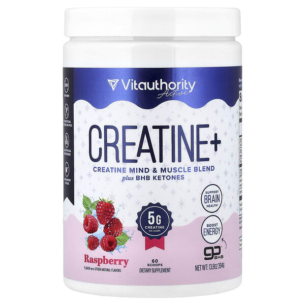 vau64103_v_8.jpg Active, Creatine+, малина, 394 г (13,9 унции) — Vitauthority