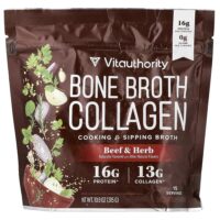 Bone Broth Collagen, коллаген для приготовления блюд и питья, говядина и травы, 315 г (10,9 унции) — Vitauthority