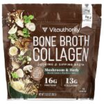 Bone Broth Collagen, коллаген для приготовления блюд и питья, грибы и травы, 312 г (10,9 унции) — Vitauthority