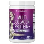 Collagen Protein+, коллаген нескольких типов, с ванильным вкусом, 267 г (9,42 унции) — Vitauthority
