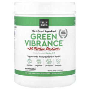 Green Vibrance® +25 млрд пробиотиков, версия 21,0, 660 г (23,28 унции) — Vibrant Health