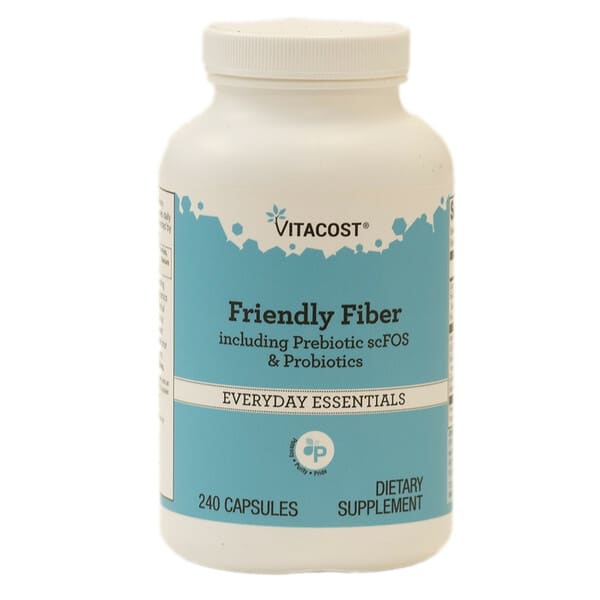 vcb00102_v_1.jpg Friendly Fiber Including Prebiotic scFOS & Probiotics, 240 Capsules — Vitacost