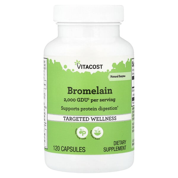 vcb00162_v_10.jpg Bromelain, 120 Capsules (416.5 mg per Capsule) — Vitacost